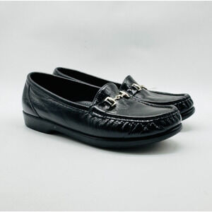 SAS Shoes Womens 7 Black Patent Leather Horsebit Loafer Casual Comfort Slip On